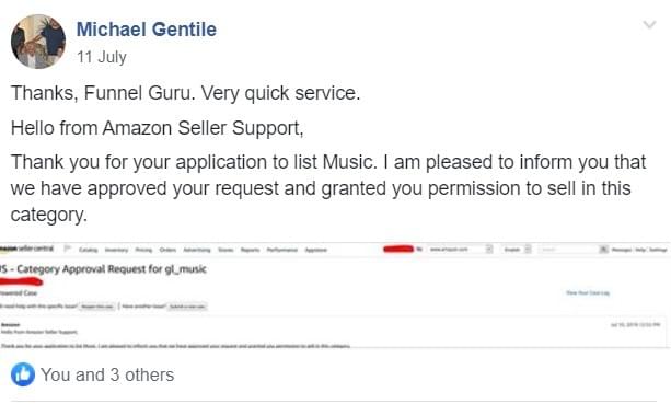 Music category Ungating Amazon Approval service